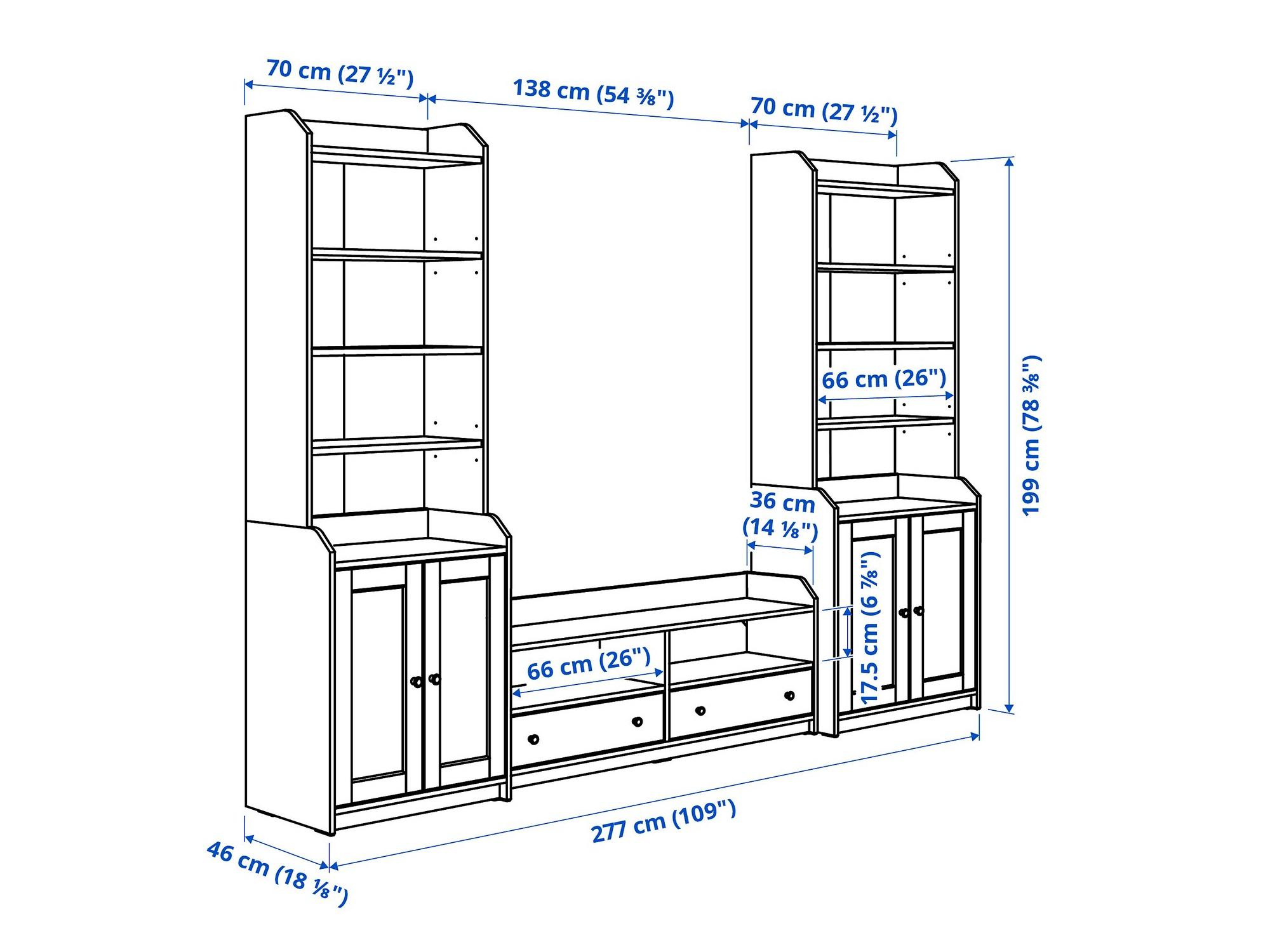 Стенка Хауга 523 white ИКЕА (IKEA) изображение товара