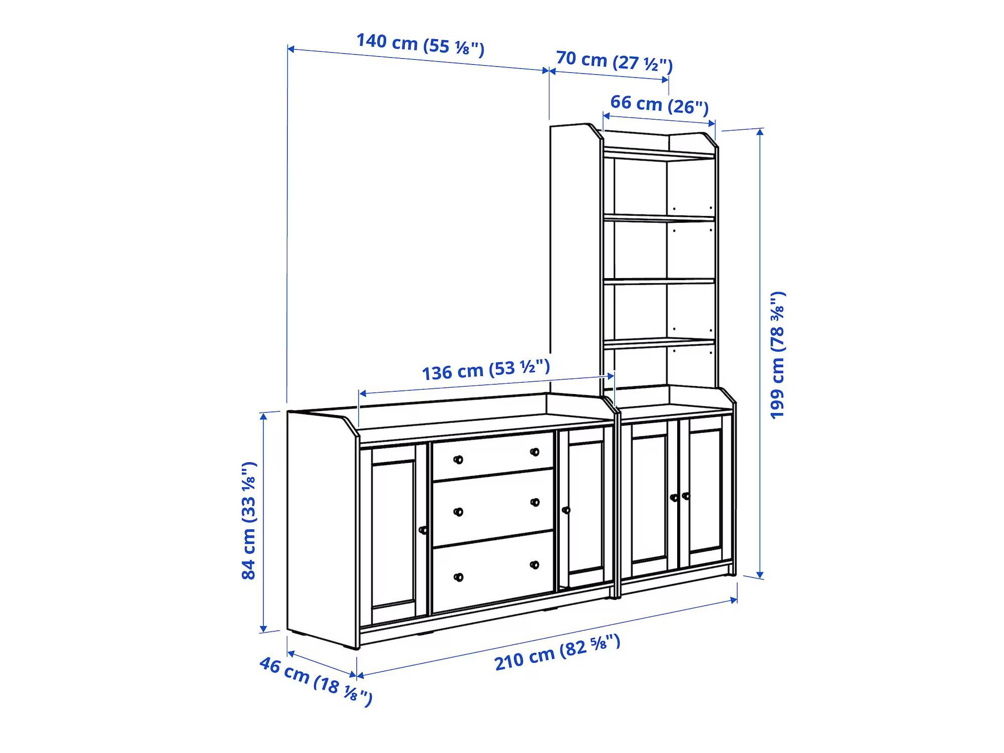 Стенка Хауга 422 white ИКЕА (IKEA) изображение товара