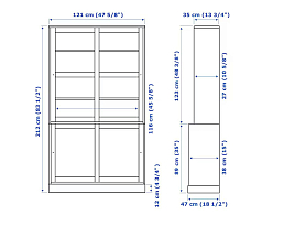 Изображение товара Книжный шкаф Хавста 12 white ИКЕА (IKEA) на сайте adeta.ru